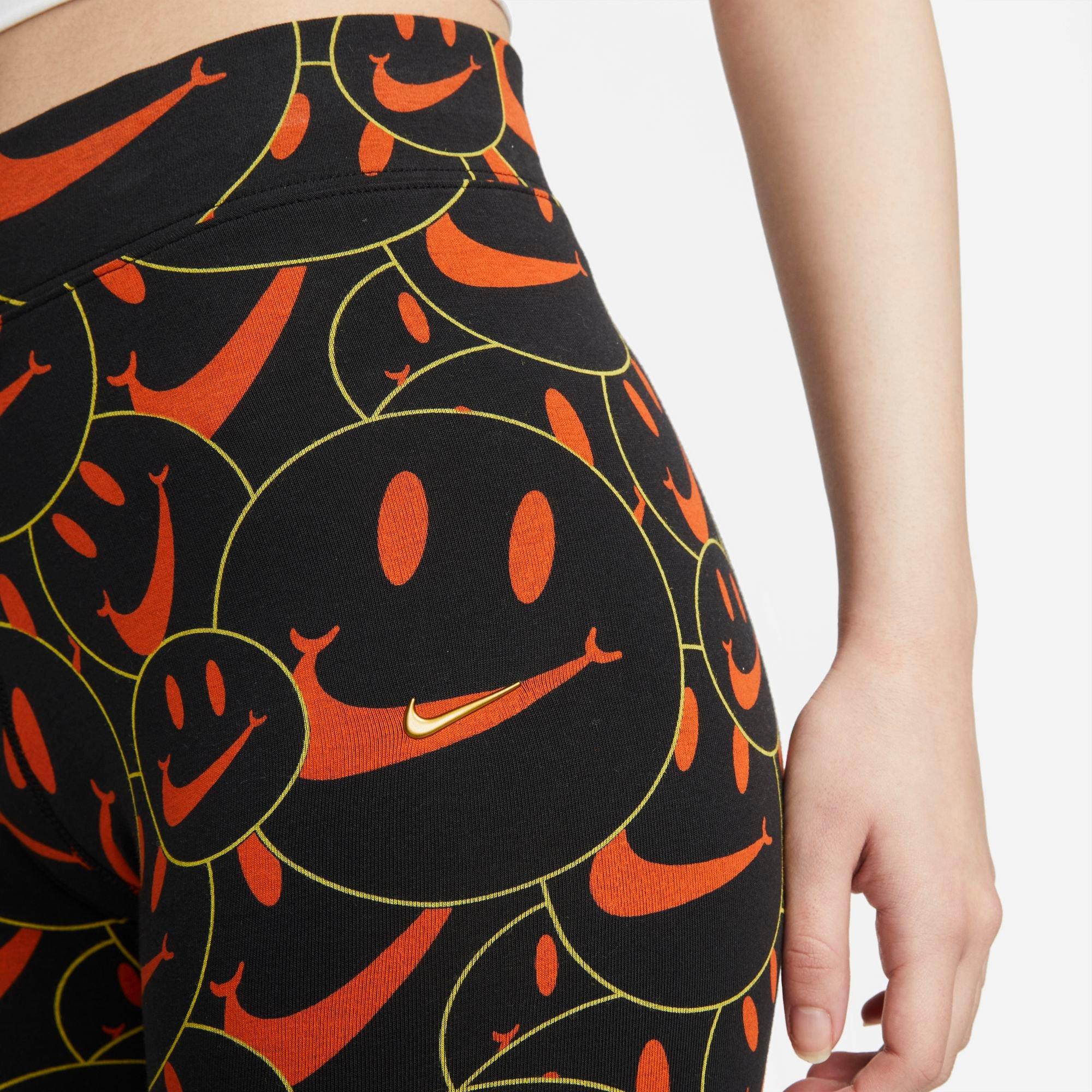 Nike Women s Sportswear Gel Extra Smile Essential Bike Shorts Black Orange